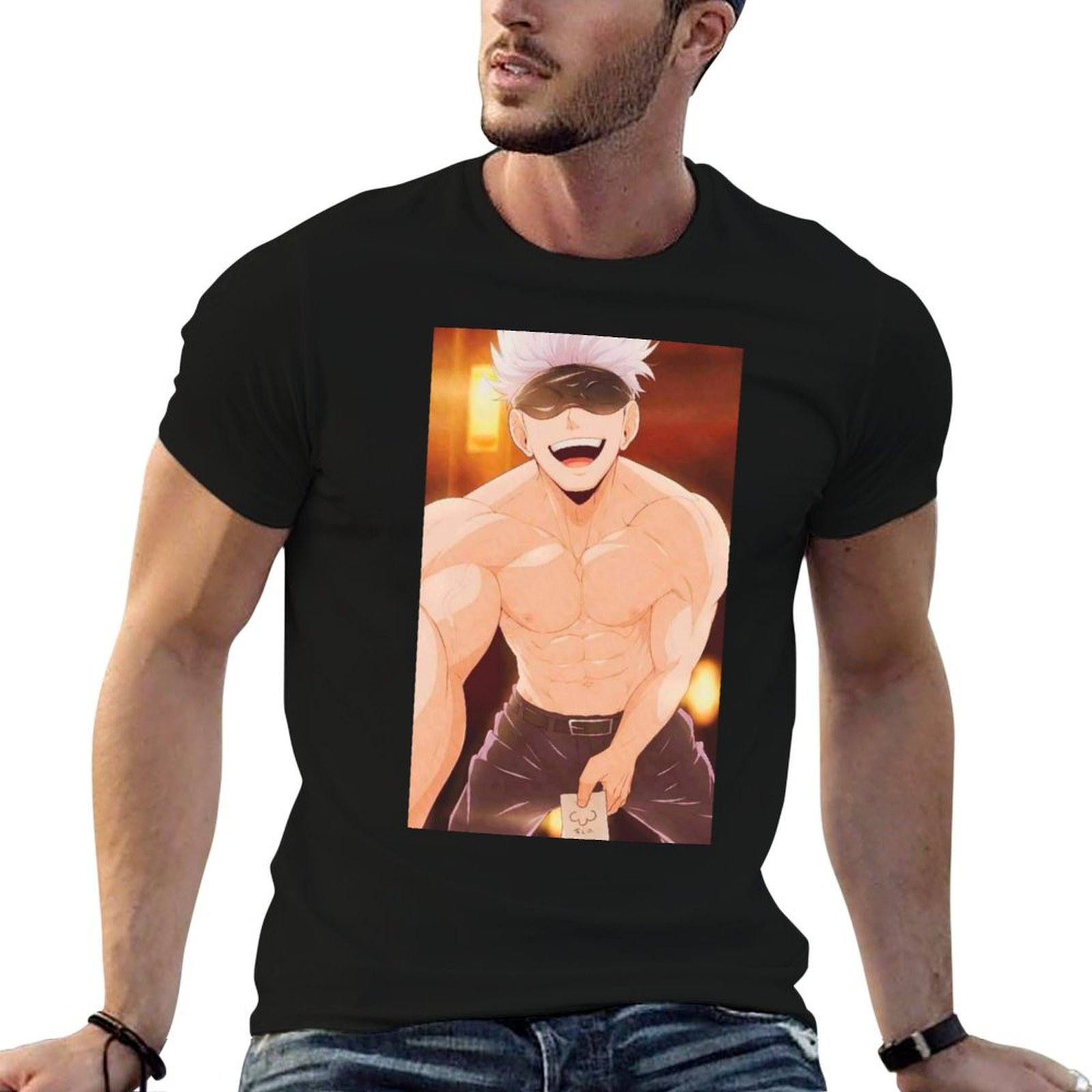 Anime Merchandise T Shirt - โกโจ ซาโตรุ สินค้าของที่ระลึก เสื้อยืด เสื้อยืดสำหรับผู้ชาย เสื้อยืดกราฟิก