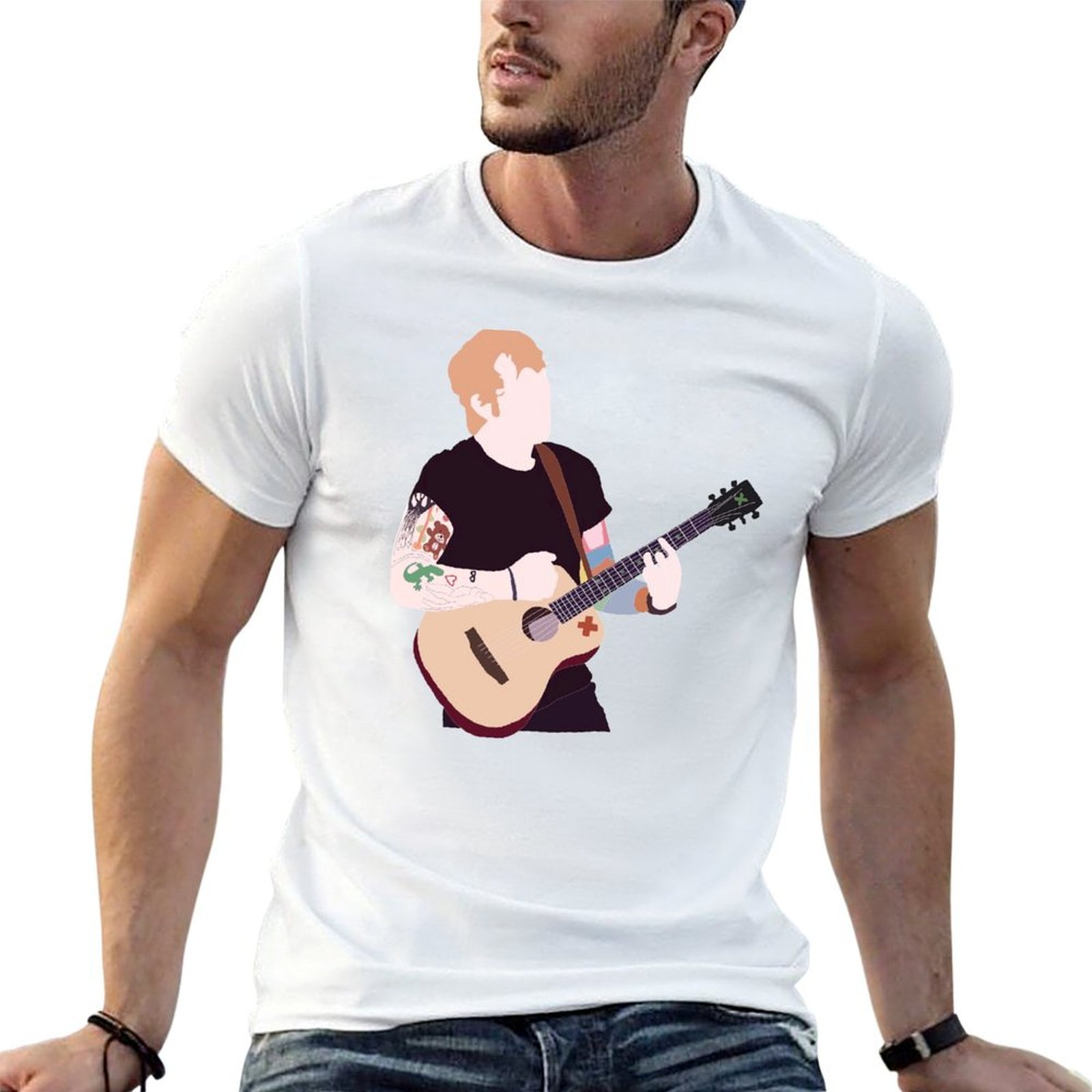 Anime Merchandise T Shirt - สินค้าอย่างเป็นทางการของเอ็ด เชียร์แรน เสื้อยืดผ้าฝ้าย แพ็คเสื้อยืดอนิเมะ เสื้อยืดผ้าฝ้าย 100%