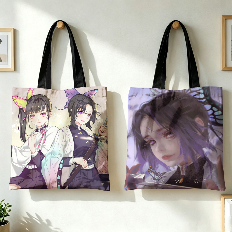 Anime Tote Bag - กระเป๋าถือผู้หญิงลายดาบพิฆาตอสูร คามาโดะ เนซึโกะ ซึยูริ คานาโอะ โคโจ