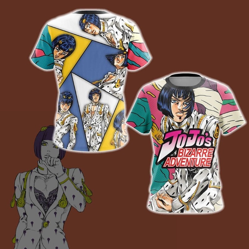 Anime Merchandise T Shirt - 2026 ใหม่ JOJO Golden Wind Bruno