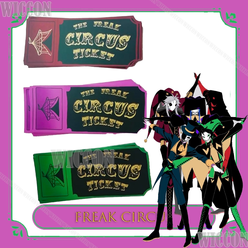 Anime Merchandise Europe - บัตรเข้าชมงาน Freak Circus สีแดง เขียว ชมพู