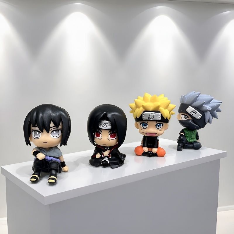 Original Anime Merchandise - โมเดลฟิกเกอร์การ์ตูนนารูโตะน่ารักแบบคาวาอี้ 2 มิติ ตุ๊กตาจิ๋ว ตกแต่งรถยนต์ ของตกแต่งโต๊ะทำงาน