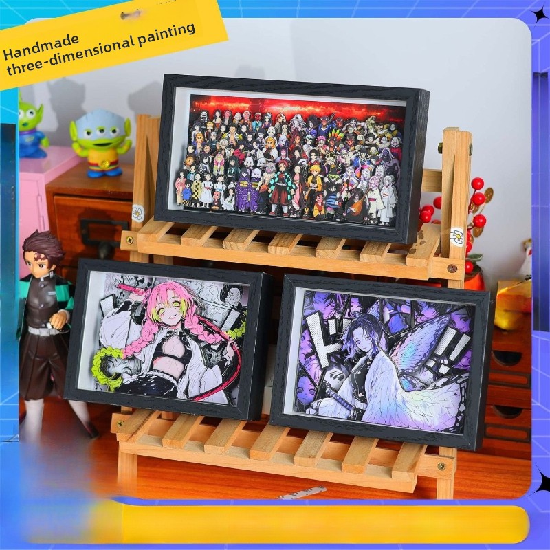 Anime Merchandise Figures - สินค้าอนิเมะดาบพิฆาตอสูร การ์ตูนน่ารัก ชุดครอบครัว ของตกแต่งโต๊ะทำงานเด็กชายและเด็กหญิง ฟิกเกอร์ ภาพ