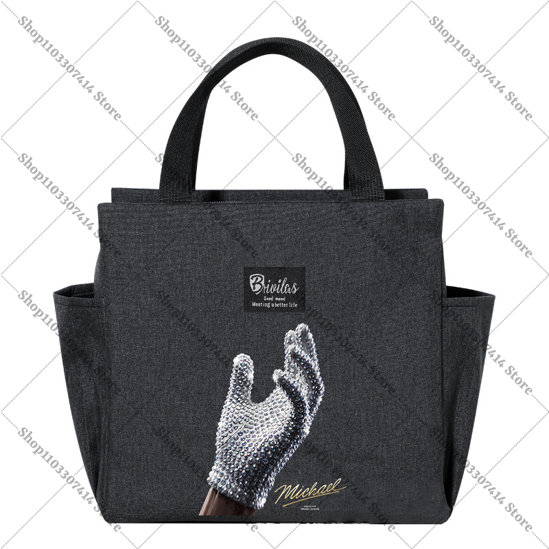 Anime Tote Bag - กระเป๋าเก็บความร้อนลายแฟชั่นสำหรับผู้ใหญ่ ลายอาหาร ราชาเพลงป๊อป อุปกรณ์เสริม MJ ไมเคิล