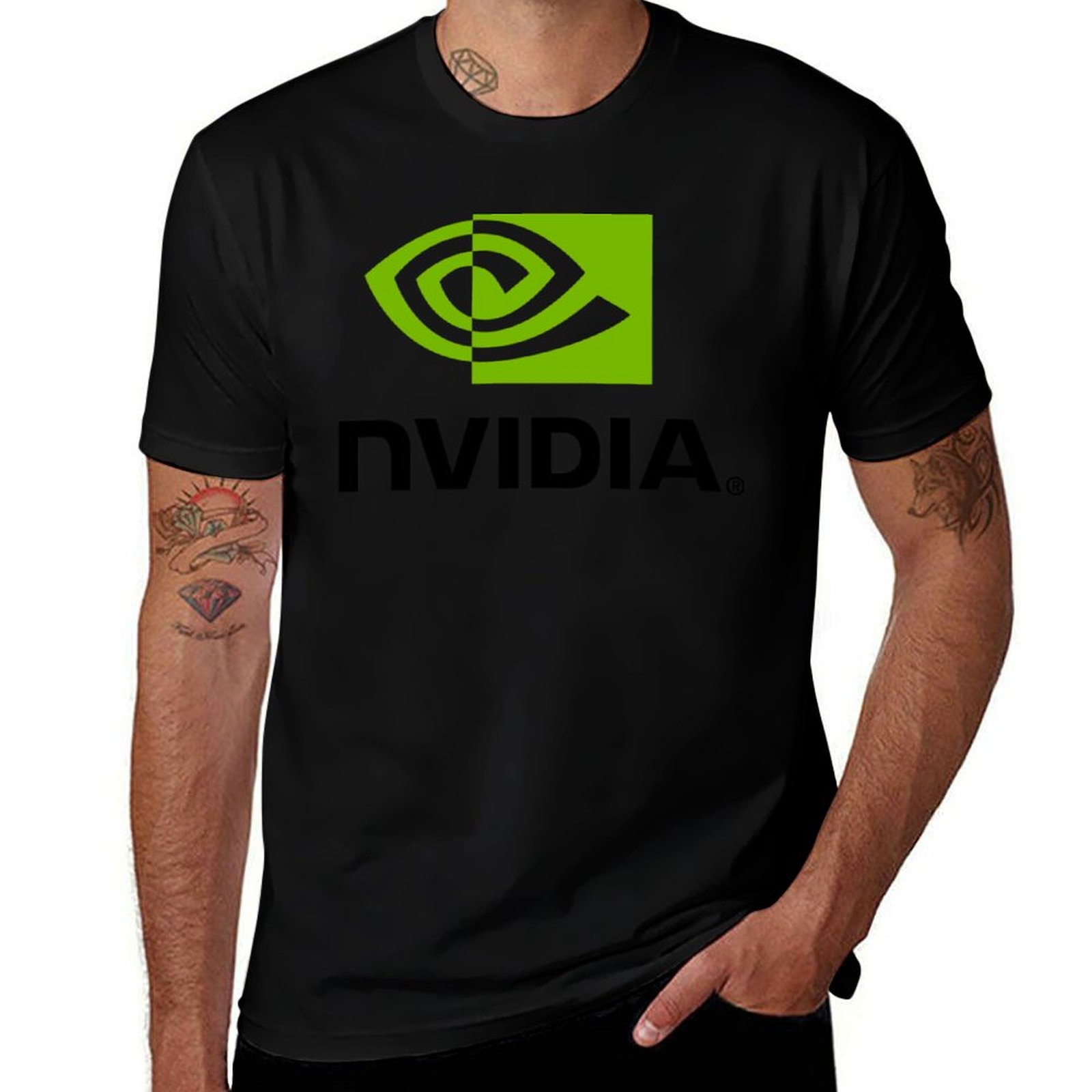 Anime Merchandise T Shirt - สินค้าขายดี - เสื้อยืดลาย nvidia เสื้อยืดตลก เสื้อยืดผ้าฝ้าย