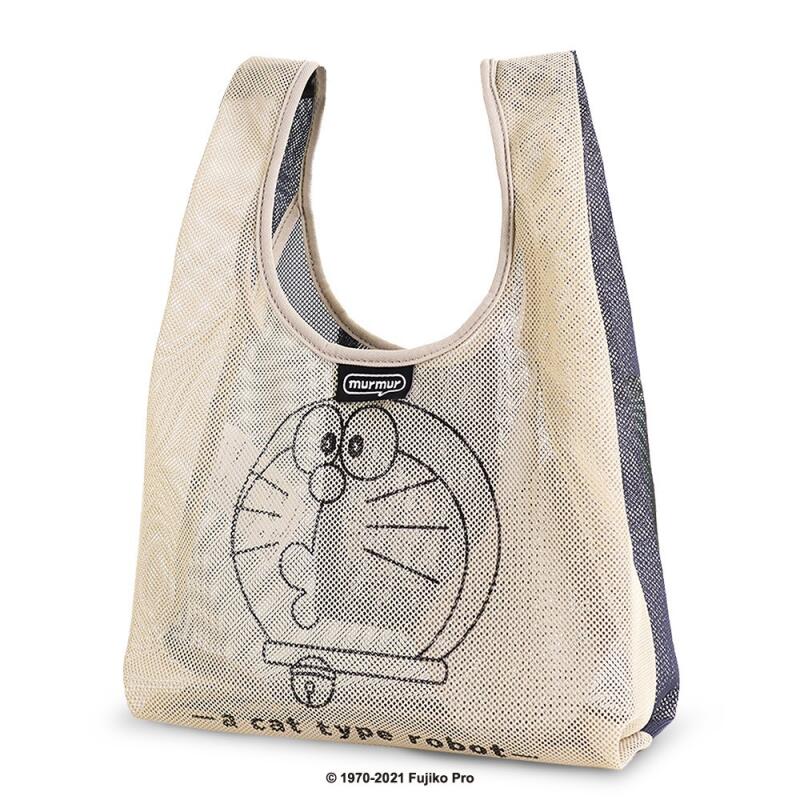 Anime Tote Bag - โดราเอมอน การ์ตูน กระเป๋าช้อปปิ้งลายอนิเมะ พับได้ ความจุขนาดใหญ่ กระเป๋าถือลายพิมพ์ตาข่าย