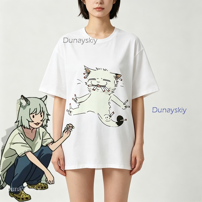 YesOk Chainsmoker Cat Yaniko S - Anime Merchandise T Shirt บทวิจารณ์และราคา