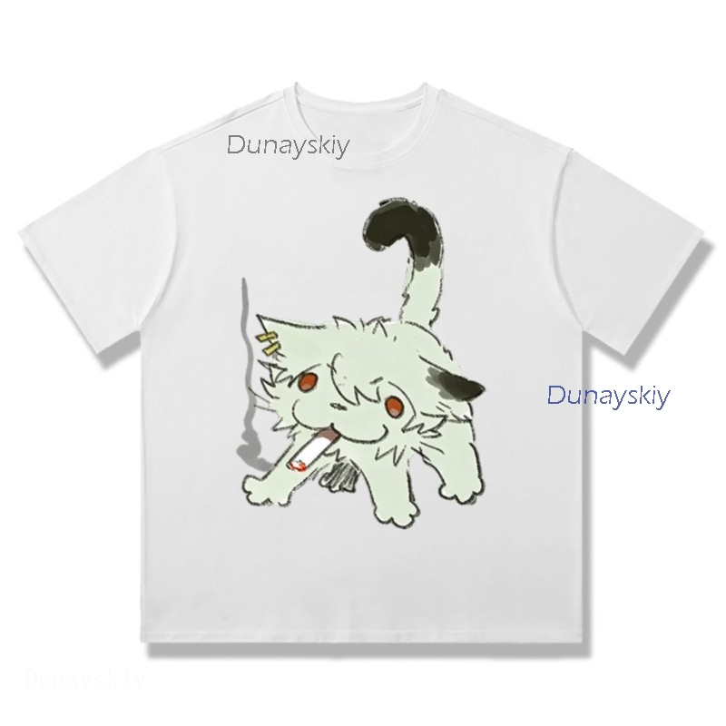 YesOk Chainsmoker Cat Yaniko S - Anime Merchandise T Shirt บทวิจารณ์และราคา